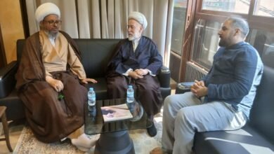 وفد من مكتب القضاء الشرعي في مؤسسة المرجع فضل الله يزور مكتب المرجع اليعقوبي في لبنان